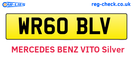 WR60BLV are the vehicle registration plates.