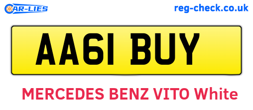AA61BUY are the vehicle registration plates.