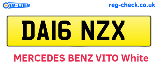 DA16NZX are the vehicle registration plates.