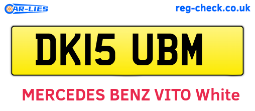 DK15UBM are the vehicle registration plates.