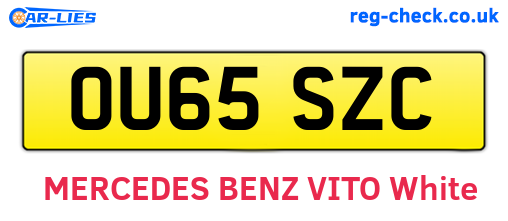OU65SZC are the vehicle registration plates.