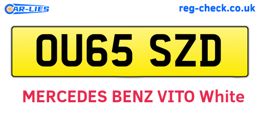 OU65SZD are the vehicle registration plates.