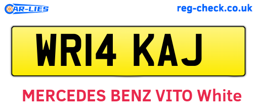 WR14KAJ are the vehicle registration plates.