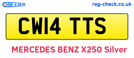 CW14TTS are the vehicle registration plates.