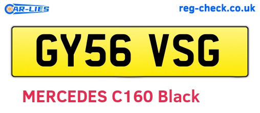 GY56VSG are the vehicle registration plates.
