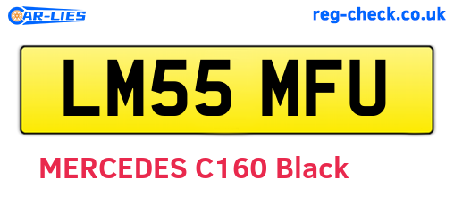 LM55MFU are the vehicle registration plates.