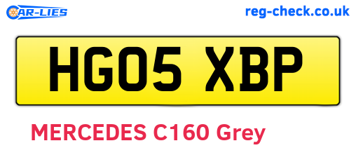 HG05XBP are the vehicle registration plates.