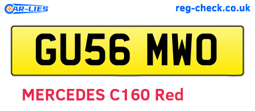 GU56MWO are the vehicle registration plates.