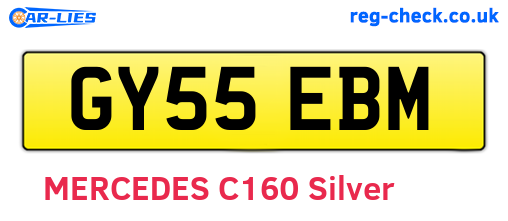 GY55EBM are the vehicle registration plates.