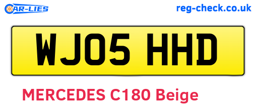 WJ05HHD are the vehicle registration plates.