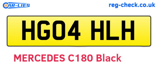 HG04HLH are the vehicle registration plates.