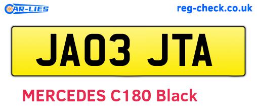JA03JTA are the vehicle registration plates.