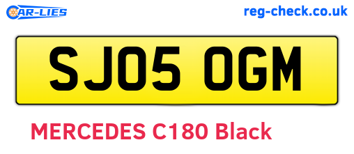 SJ05OGM are the vehicle registration plates.