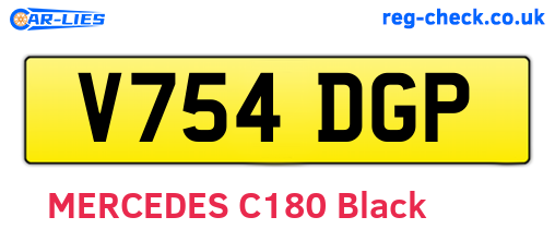 V754DGP are the vehicle registration plates.