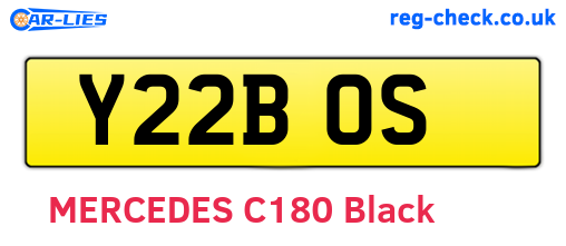 Y22BOS are the vehicle registration plates.