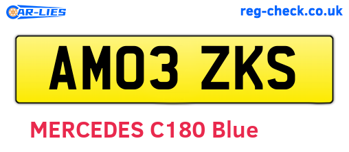 AM03ZKS are the vehicle registration plates.