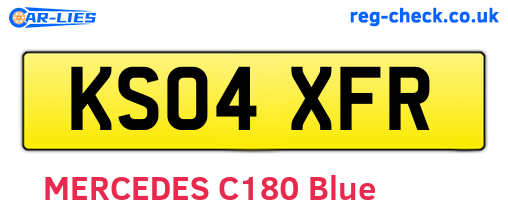 KS04XFR are the vehicle registration plates.