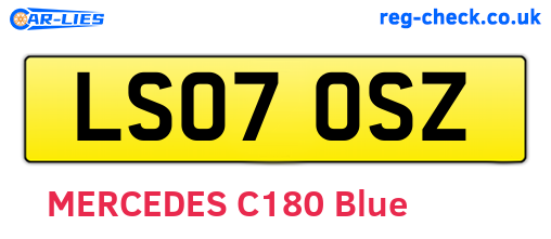 LS07OSZ are the vehicle registration plates.