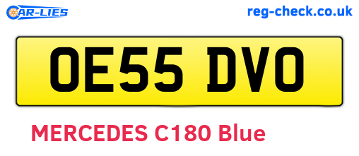 OE55DVO are the vehicle registration plates.