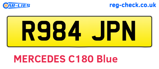 R984JPN are the vehicle registration plates.