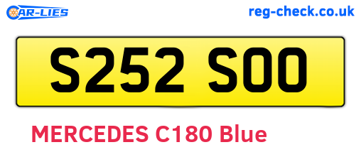 S252SOO are the vehicle registration plates.