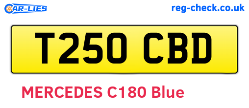 T250CBD are the vehicle registration plates.