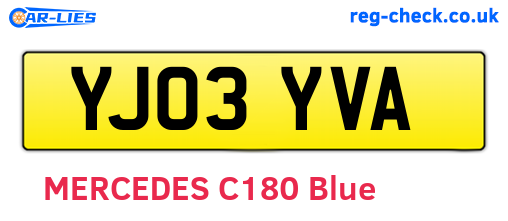 YJ03YVA are the vehicle registration plates.