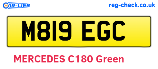 M819EGC are the vehicle registration plates.