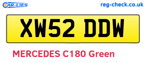 XW52DDW are the vehicle registration plates.