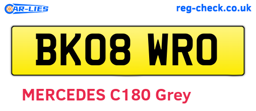 BK08WRO are the vehicle registration plates.