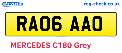 RA06AAO are the vehicle registration plates.
