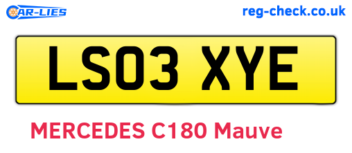 LS03XYE are the vehicle registration plates.