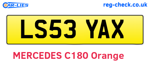 LS53YAX are the vehicle registration plates.
