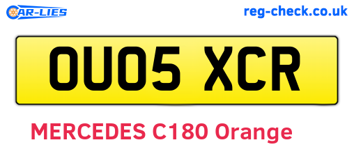 OU05XCR are the vehicle registration plates.