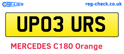 UP03URS are the vehicle registration plates.