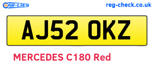 AJ52OKZ are the vehicle registration plates.