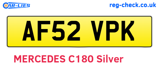 AF52VPK are the vehicle registration plates.