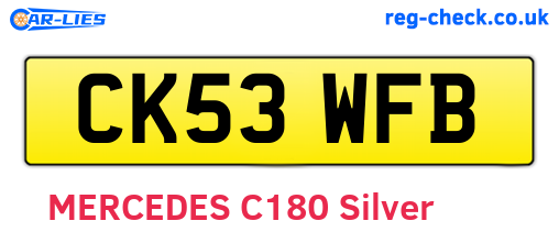 CK53WFB are the vehicle registration plates.