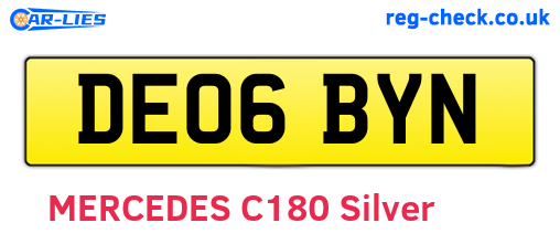 DE06BYN are the vehicle registration plates.