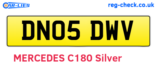 DN05DWV are the vehicle registration plates.