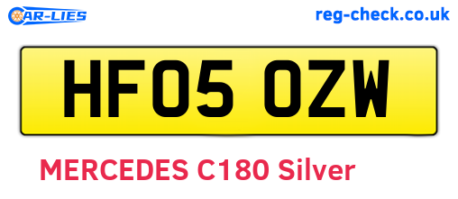 HF05OZW are the vehicle registration plates.