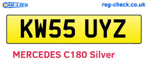 KW55UYZ are the vehicle registration plates.