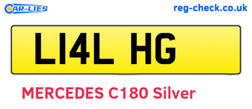 L14LHG are the vehicle registration plates.