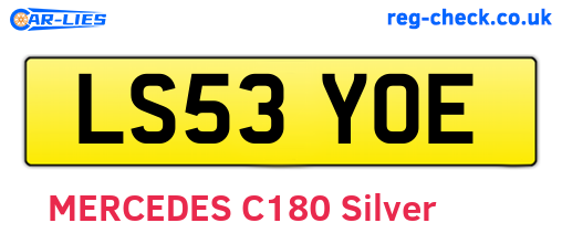 LS53YOE are the vehicle registration plates.