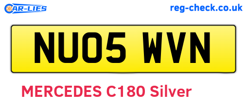 NU05WVN are the vehicle registration plates.