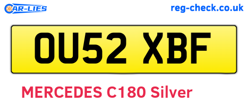 OU52XBF are the vehicle registration plates.