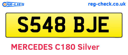 S548BJE are the vehicle registration plates.