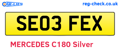 SE03FEX are the vehicle registration plates.
