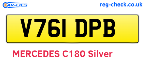 V761DPB are the vehicle registration plates.