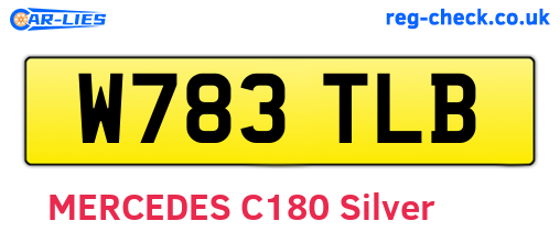 W783TLB are the vehicle registration plates.